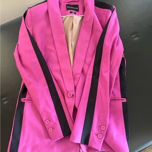 WILDFANG Hot Pink Blazer with Black Contrast Trim